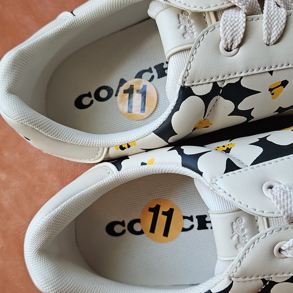 Coach Lowline Daisy Leather Sneakers, Size 11 - Picture 5 of 11